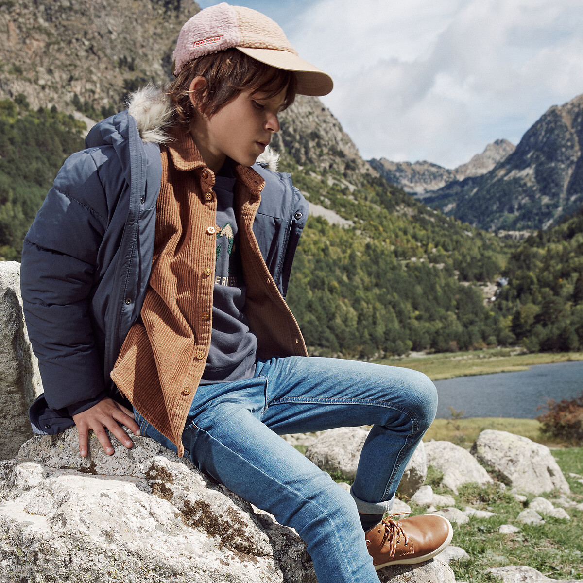 COLEÇÃO LA REDOUTE<br>Botas de cano curto forradas com zíper e cadarços