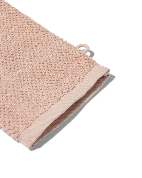 gant de toilette 2ème vie coton recyclé 16x21 vieux rose