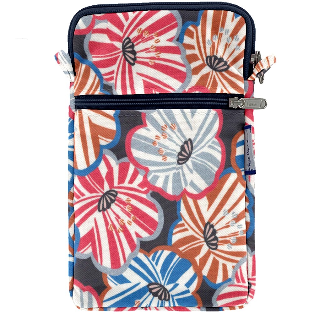 Pochette Téléphone Matelassée Anémones Rayées