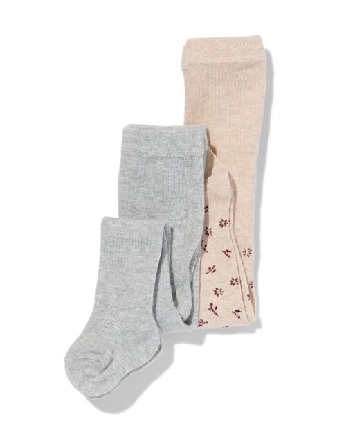 2 collant épais bébé avec coton beige