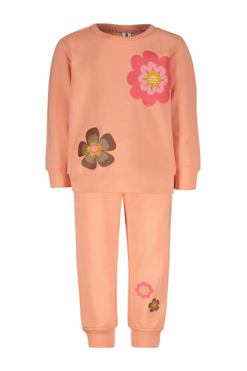 B.Nosy sweater + joggingbroek met bloemen perzik