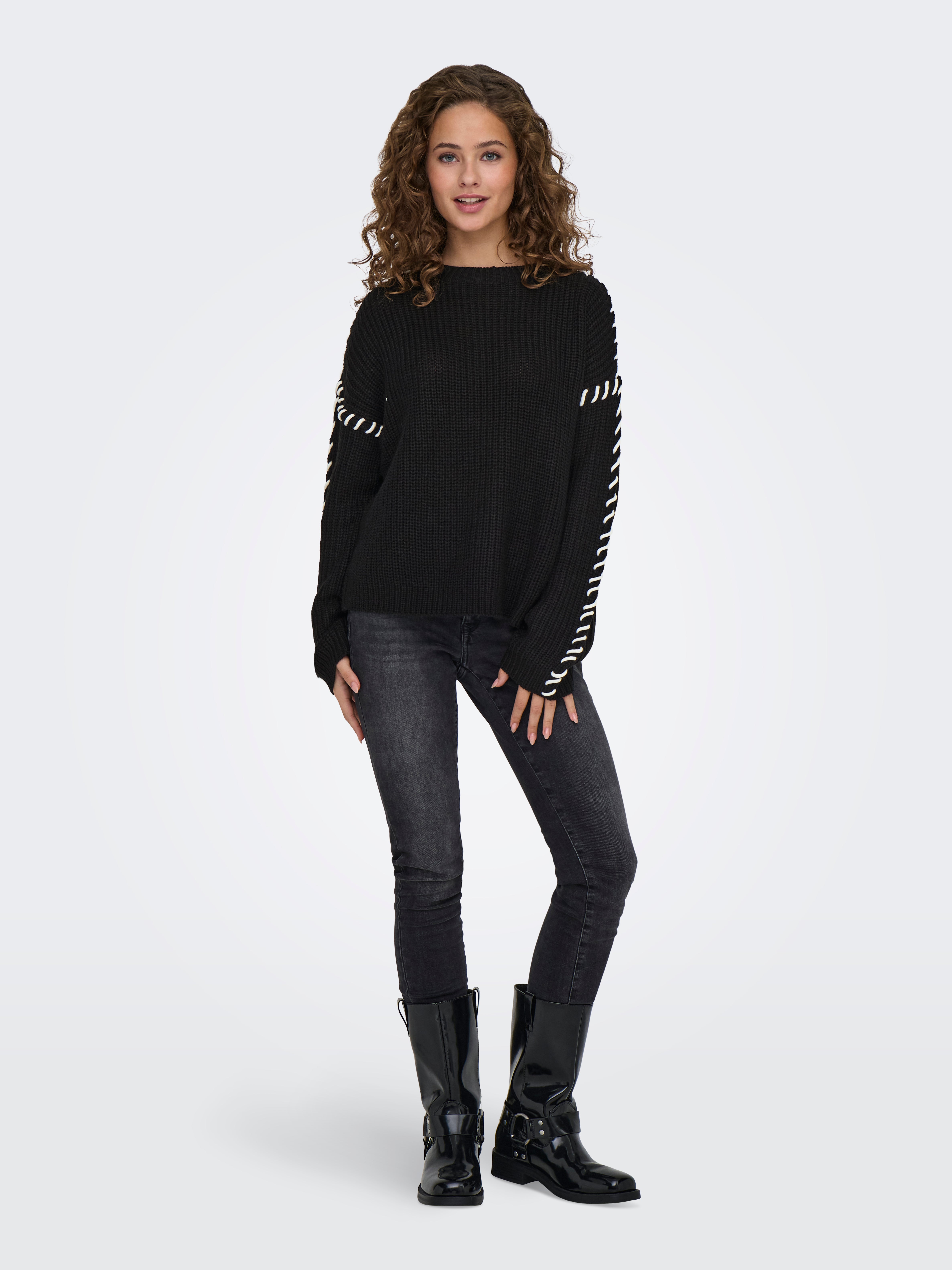 JDYROSELLA Strickpullover Black