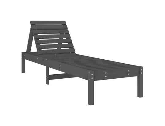VIDAXL - Bain de soleil Chaises longues 2 pcs gris 199,5x60x74 cm bois massif de pin