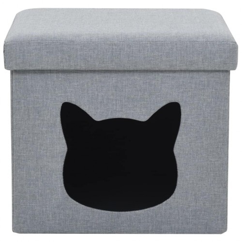 Cama em forma de cubo removível para gatos, cinza