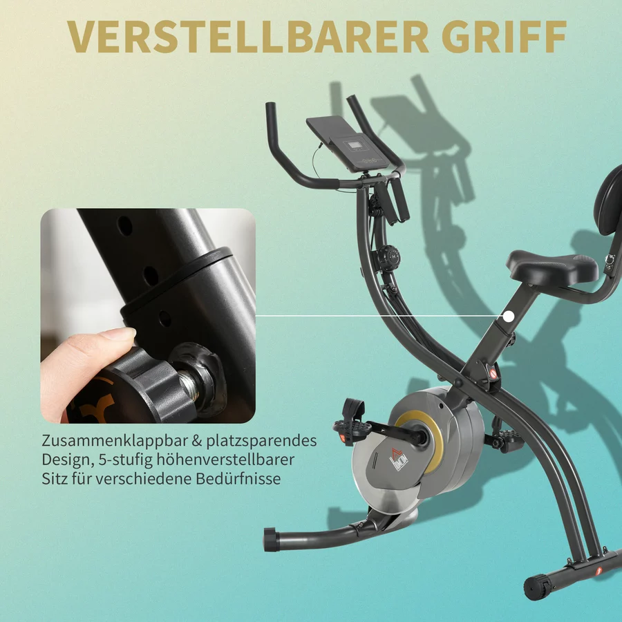 HOMCOM 2-in-1 Fahrradtrainer schwarz, grau