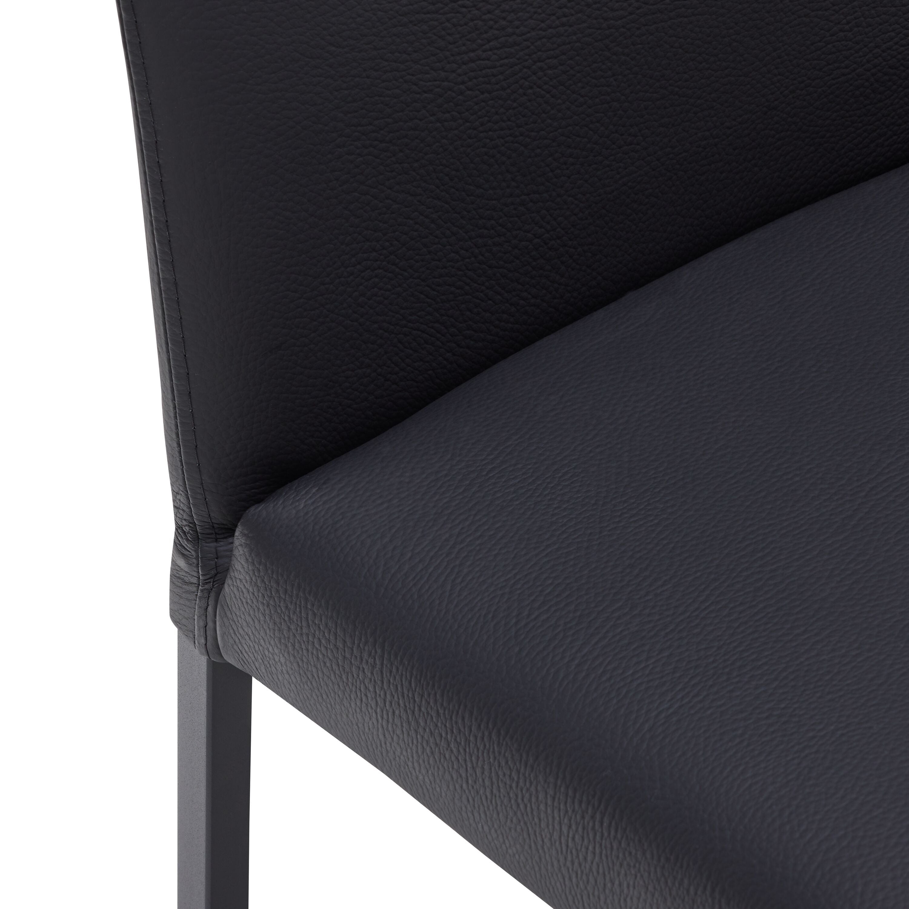 SIENA o.AL. Leder schwarz/4-Fuss M. schw - Schwarz / B: 52.0 cm x T: 44.5 cm x H: 83.0 cm