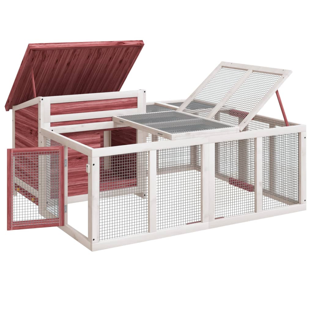 Clapier moka 144x123x67,5 cm bois de pin massif