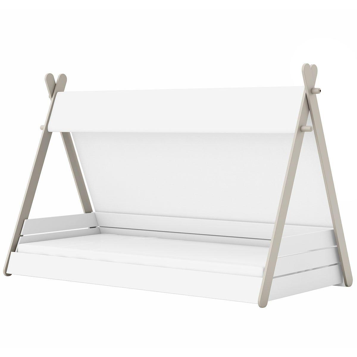 TOTEM LIT 90X200CM BLANC PERLE TAUPE