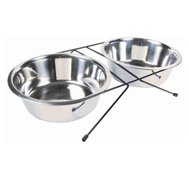 Sæt af stålskåle med hævet bund Eat on Feet, 2 × 2,8 l/ø 24 cm
