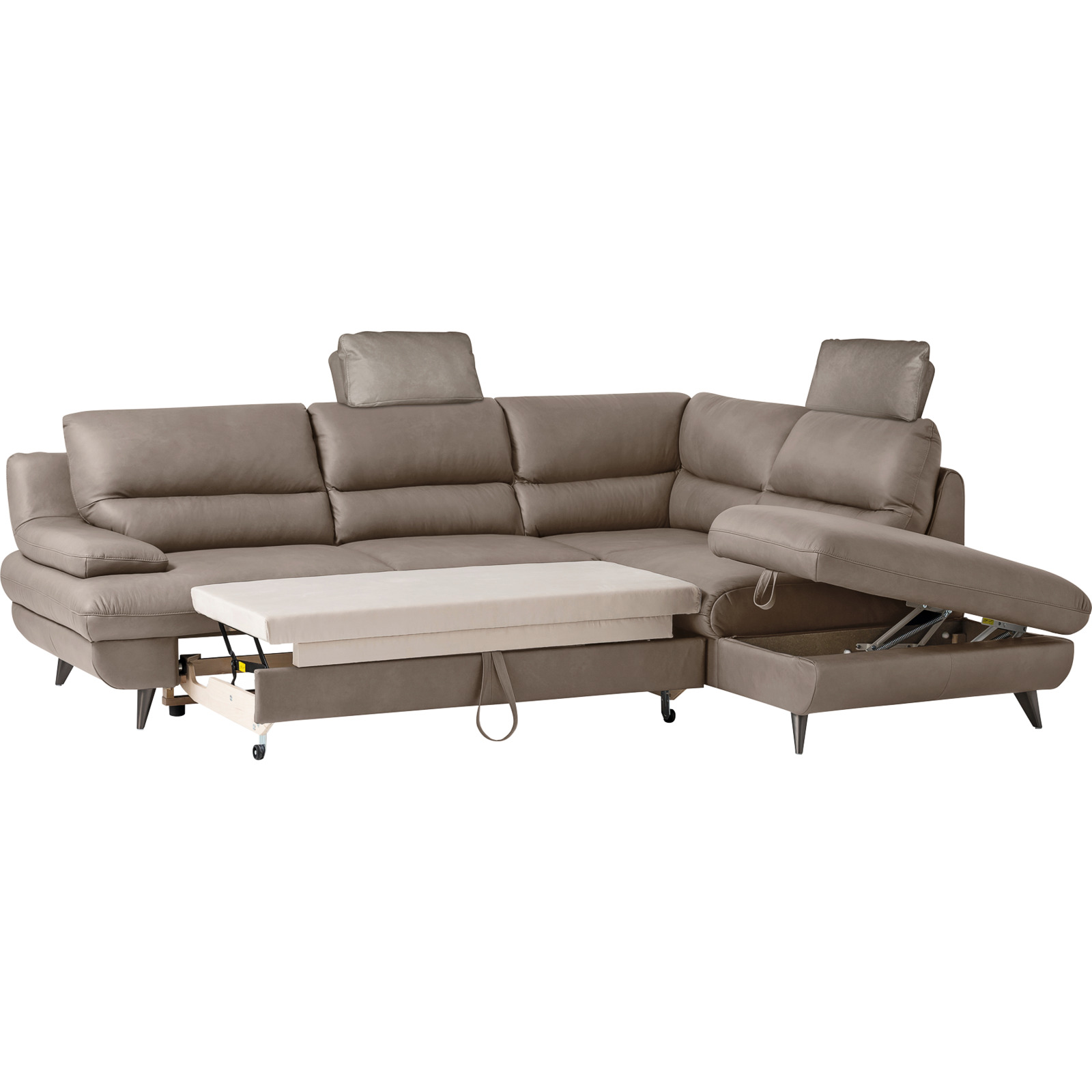 Ecksofa Pike Leder, Ottomane rechts mouse