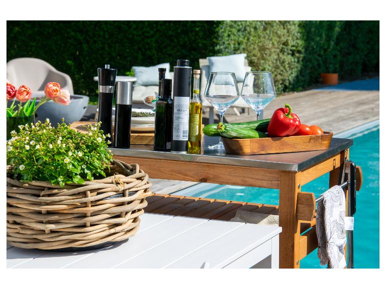 Bijzettafel met RVS blad