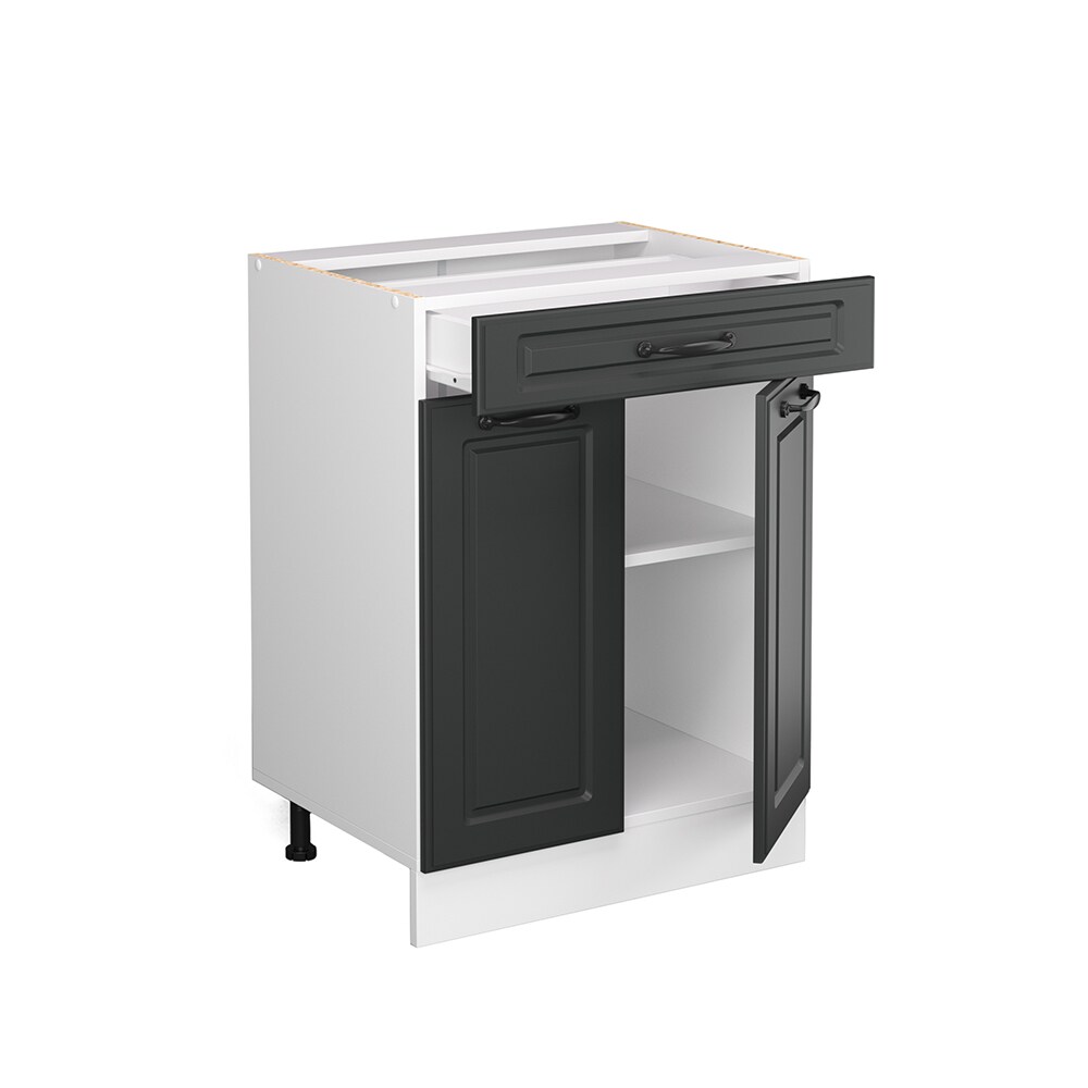 Vicco Schubunterschrank Küchenschrank Küchenzeile Landhaus R-Line 60 cm Weiß-Anthrazit