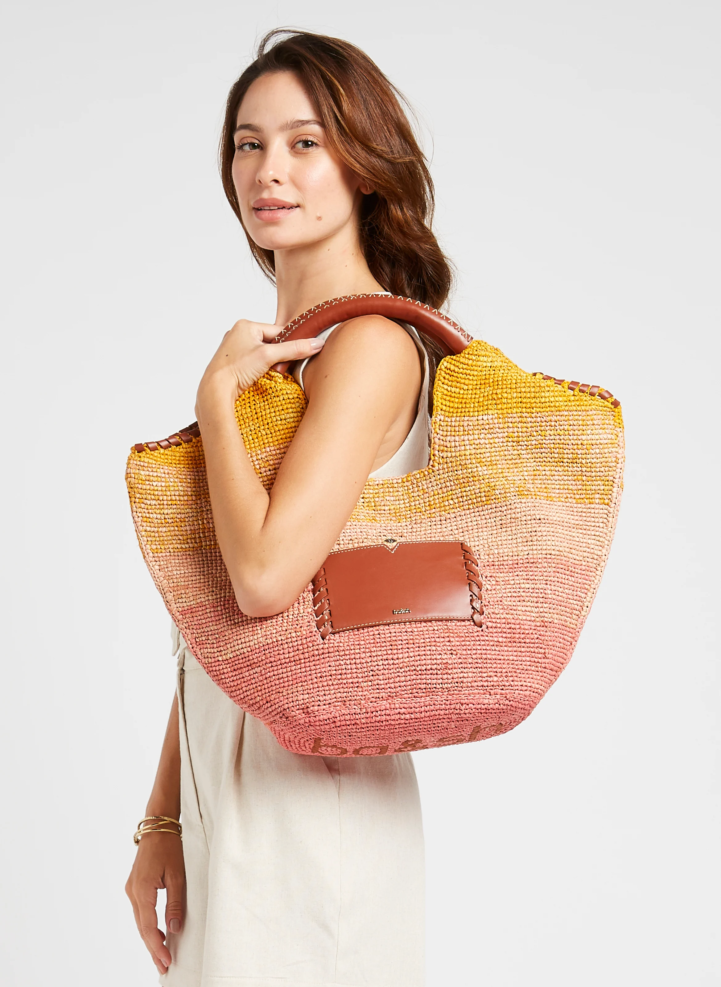 ARA - Sac cabas en raphia | Rose