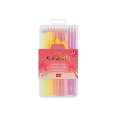 Legami Live Colourfully - 12 crayons de couleur - sunset palette - couleurs assorties