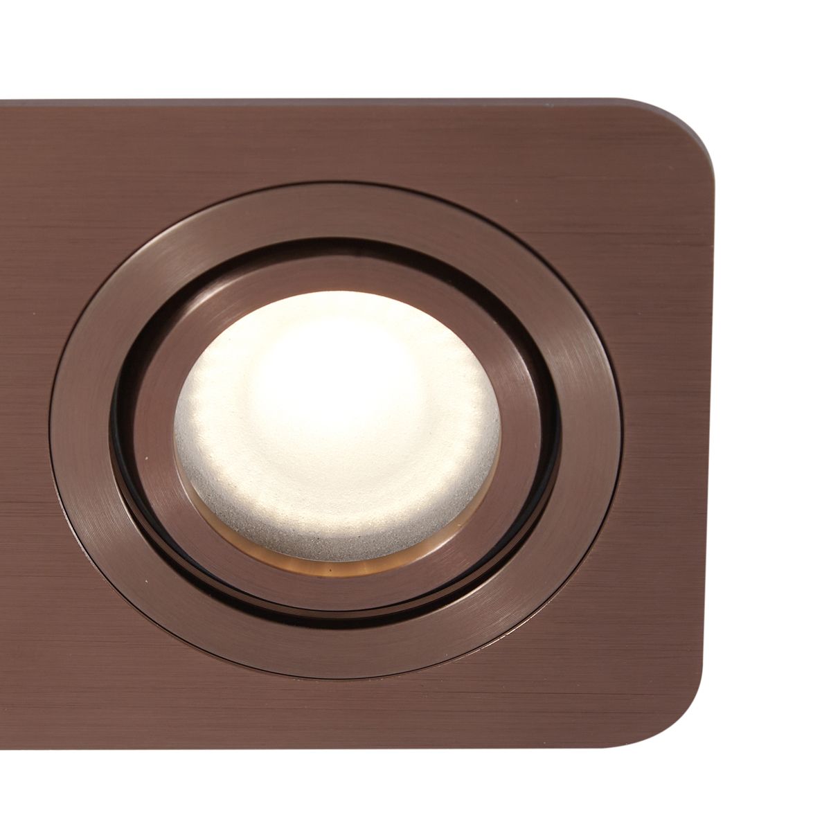 Set van 6 afgeronde inbouwspots donkerbrons GU10 50mm draai- en kantelbaar IP44 2-lichts - Alberto
