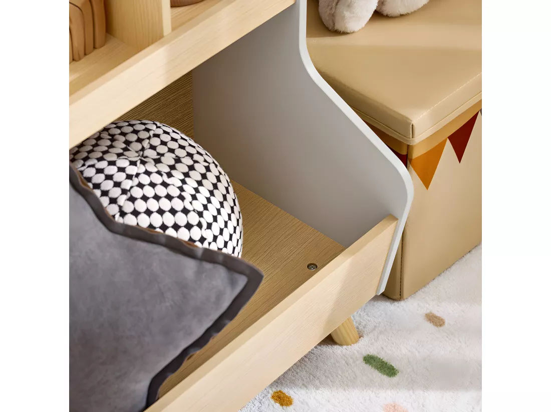 SoBuy Bibliothèque Enfant Étagère de Rangement Jouets pour Enfants Étagère à Livres pour Garçon, Fille, pour Chambre d'enfant et Salle de Jeux, 60 x 37 x 68 cm, KMB105-HG