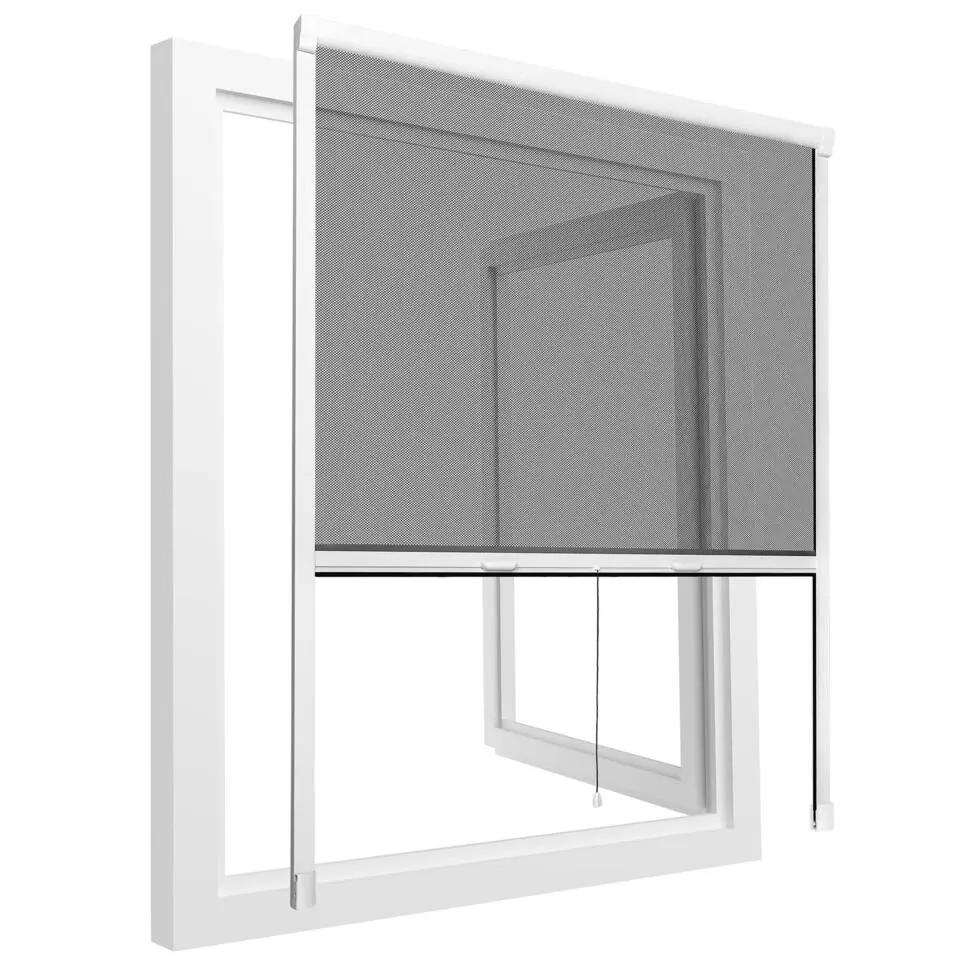 tectake Insectenwerend rolgordijn - 110 x 160 cm - Wit