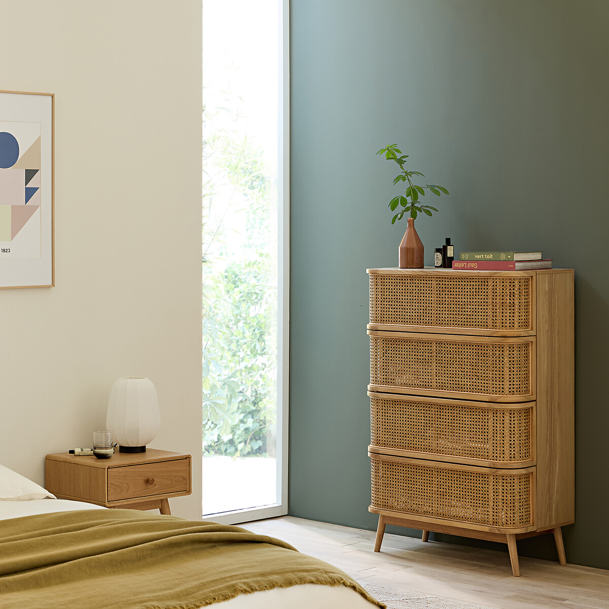 LA REDOUTE INTERIEURS<br>Cômoda com 4 gavetas em rattan, Laora