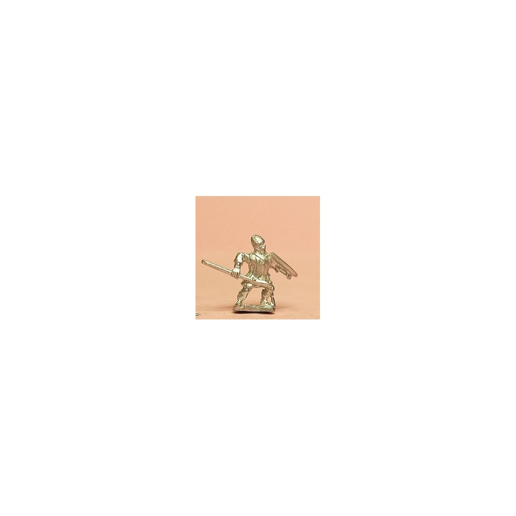 Medium Spearmen with Quilted Coat & pointed helm, Large Shield