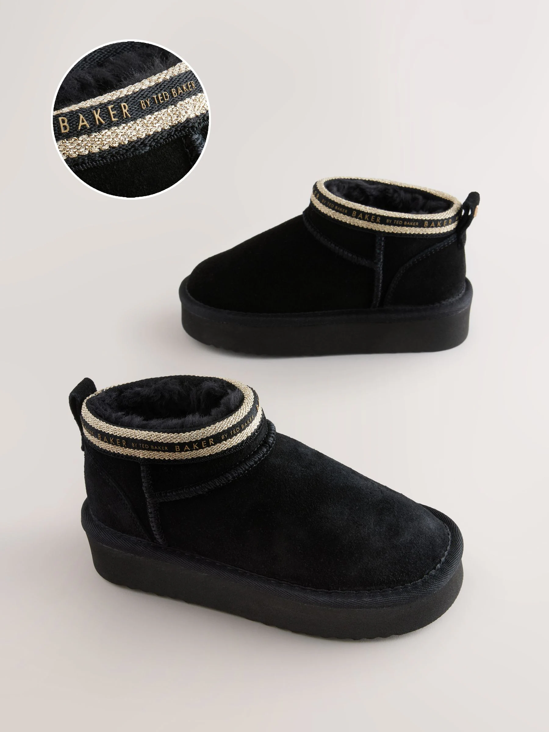 Zwart - Baker by Ted Baker Girls Water Repellent Cosy Suede Boots