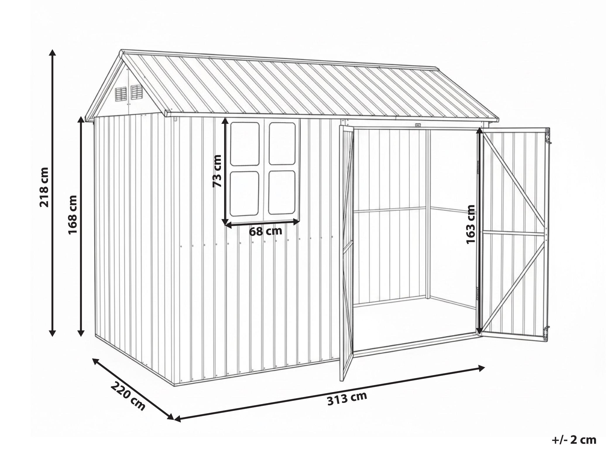 Tuinschuurtje NOCCIANO 313 cm 220 cm Bruin