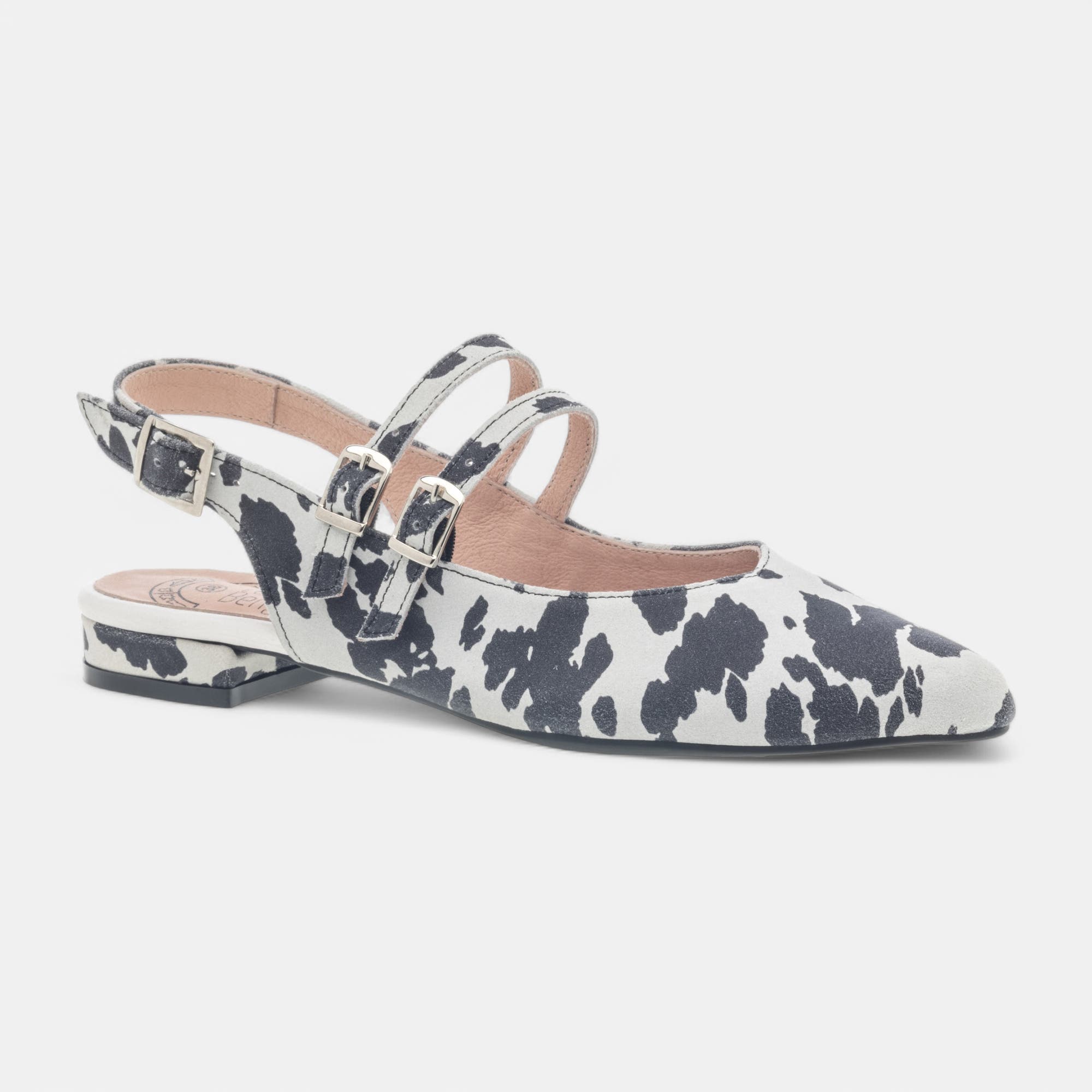 Escarpins avec bride arrière Femme en cuir blanc