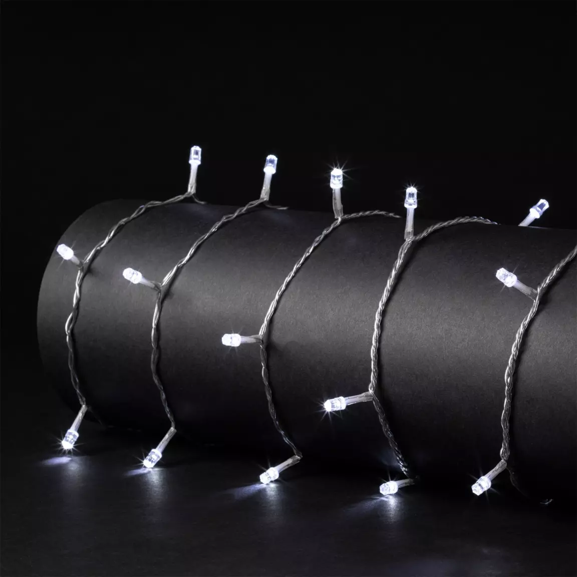 Guirlande lumineuse 15 m 150 LED câble transparent Timer Diamant Blanc froid