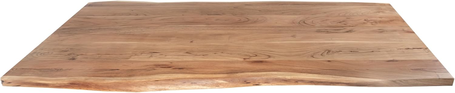 SAM Esstisch 300 x 100 cm Tomaso, Baumkantentisch naturfarben, Akazienholz massiv, U-Gestell aus Metall Schwarz, echte Baumkante
