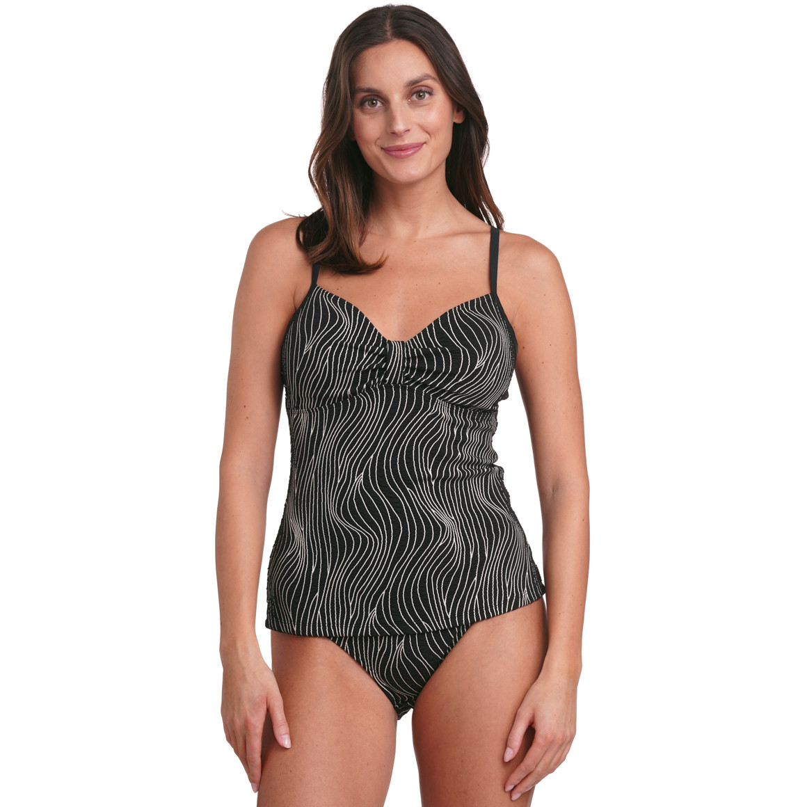 Gina Benotti Damen Shape-Tankinioberteil mit Wellenmuster schwarz