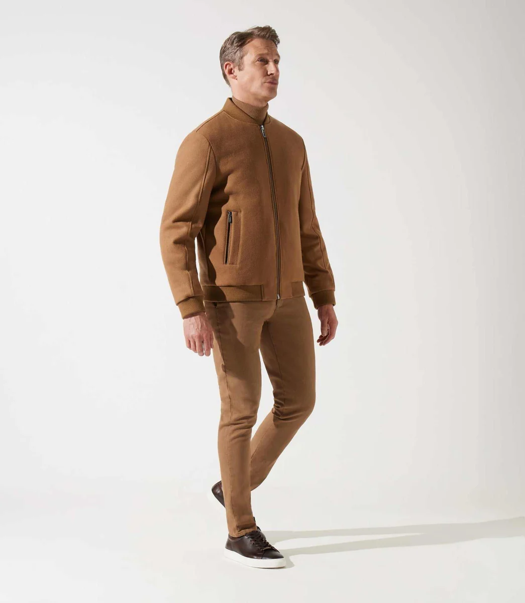Blouson en laine teddy camel MOSCOU