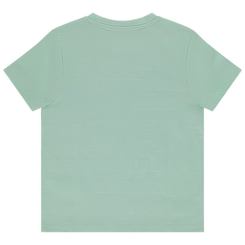 T-shirt manches courtes uni effet bandes texturées pour garçon - Vert