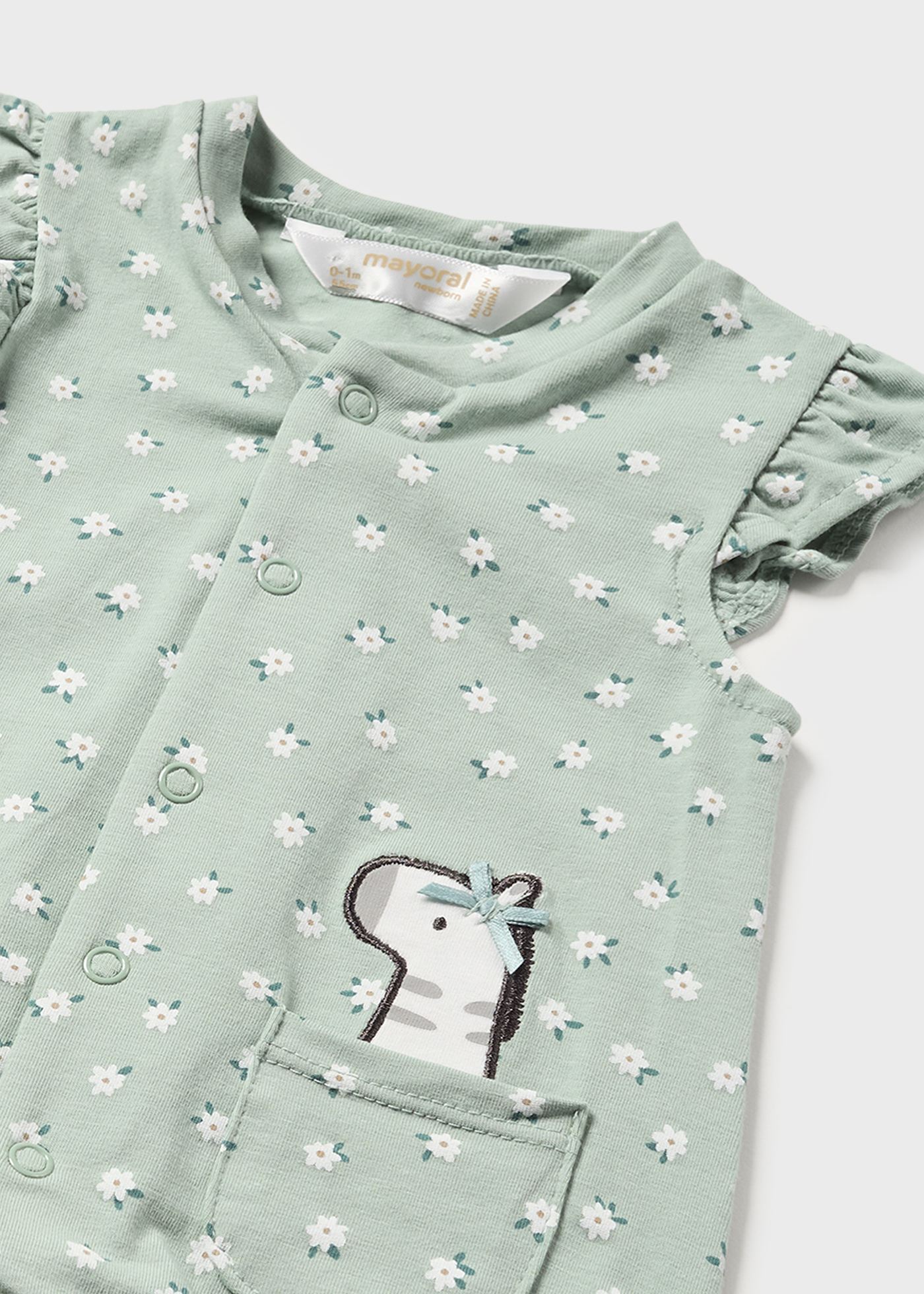 Conjunto de 2 pijamas curtos de algodão sustentável para recém-nascidos.
