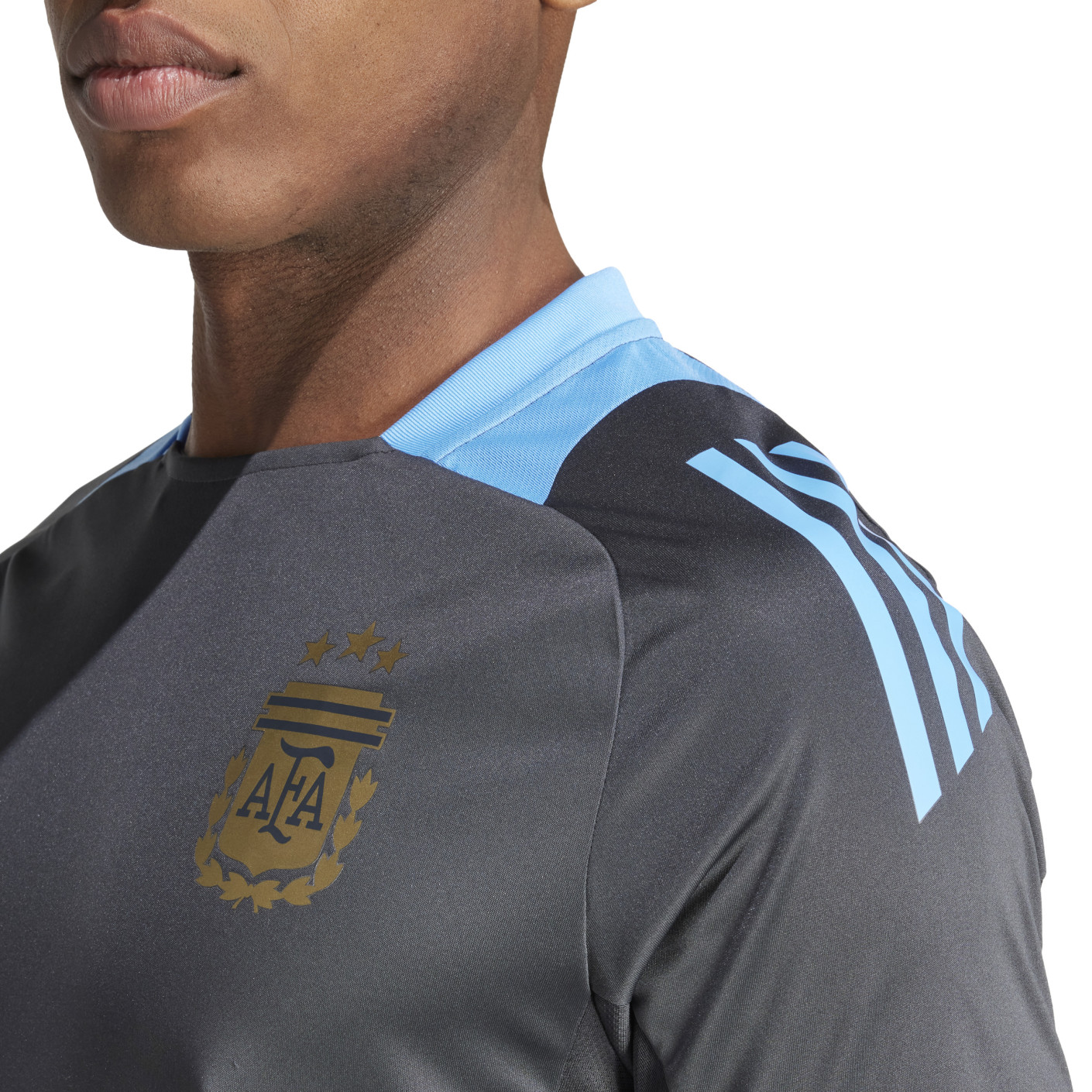 Adidas Argentinië Trainingsshirt 2024-2026 Donkergrijs Lichtblauw Goud