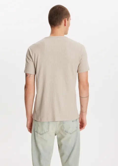 Basic rib t-shirt zand (ZAND)