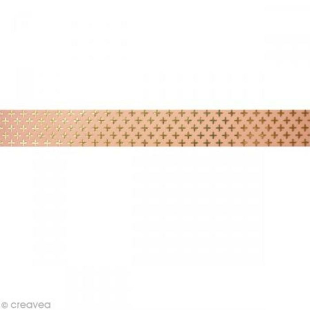 Masking tape rose 1,5 cm x 10 m - croix - doré