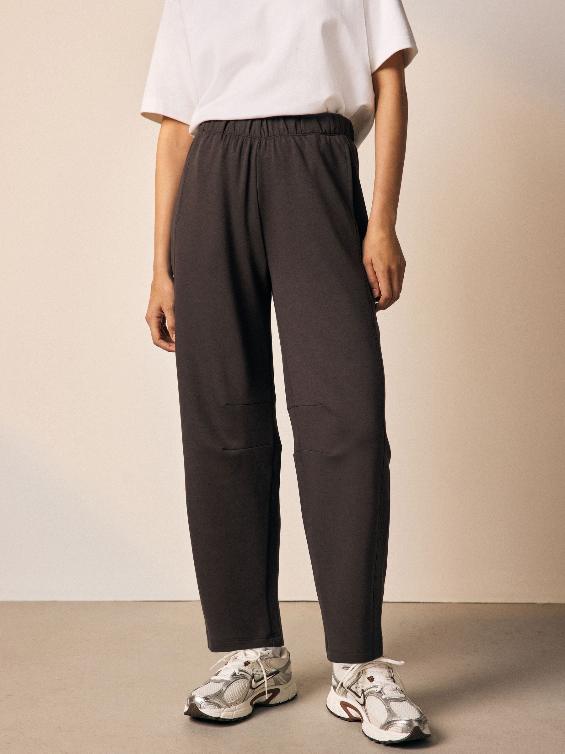 Chocoladebruin - Premium zware Slinky Barrel jeans Joggingbroeken