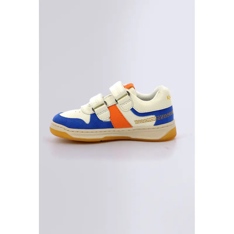 Kalido Blanc bleu orange BASKETS BASSES Synthétique Garçon