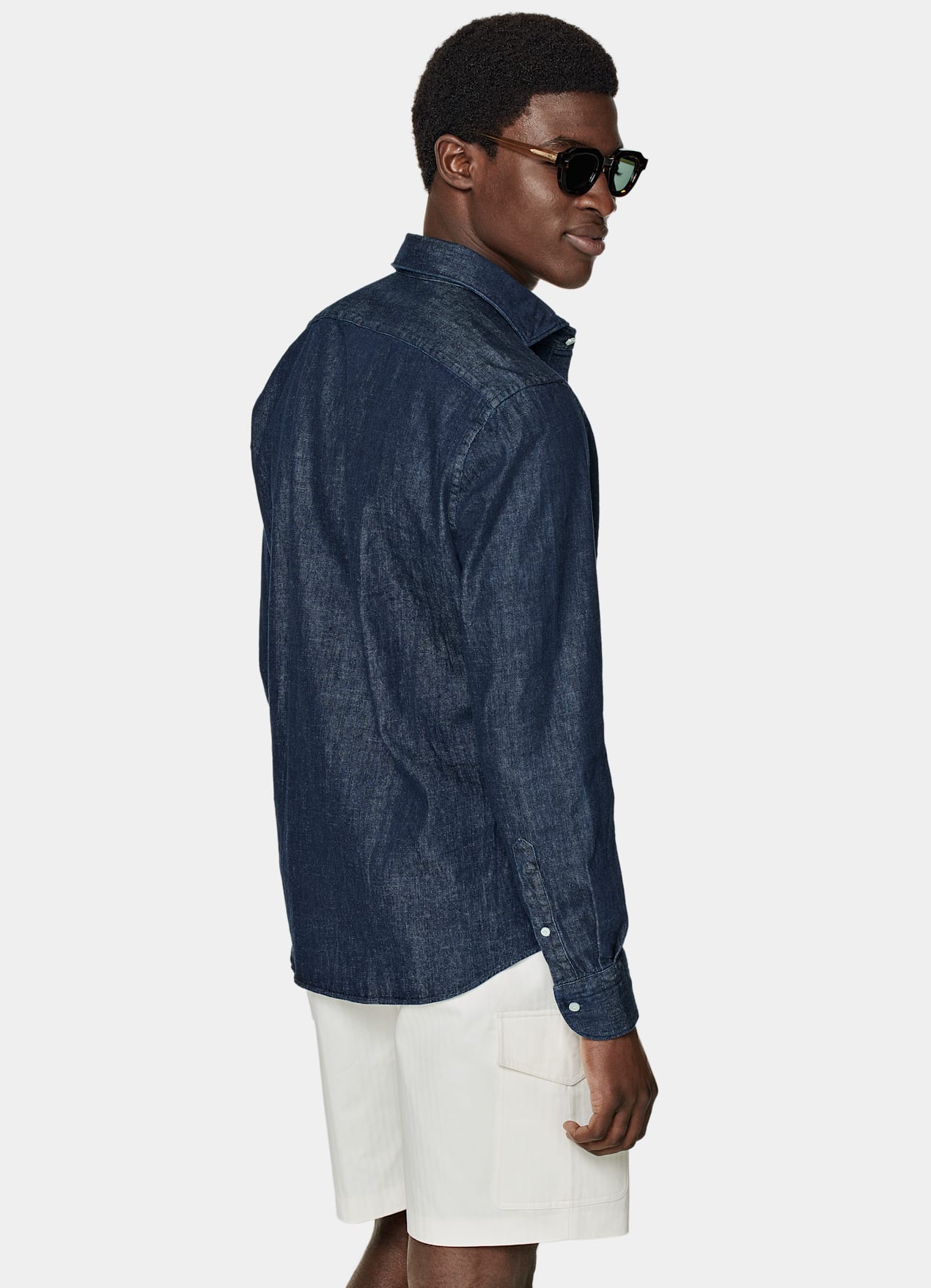 Chemise coupe ajustée bleue