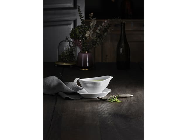 Pillivuyt Plissé Sovsekande 20,5 x 9,5 cm 32 cl Hvid