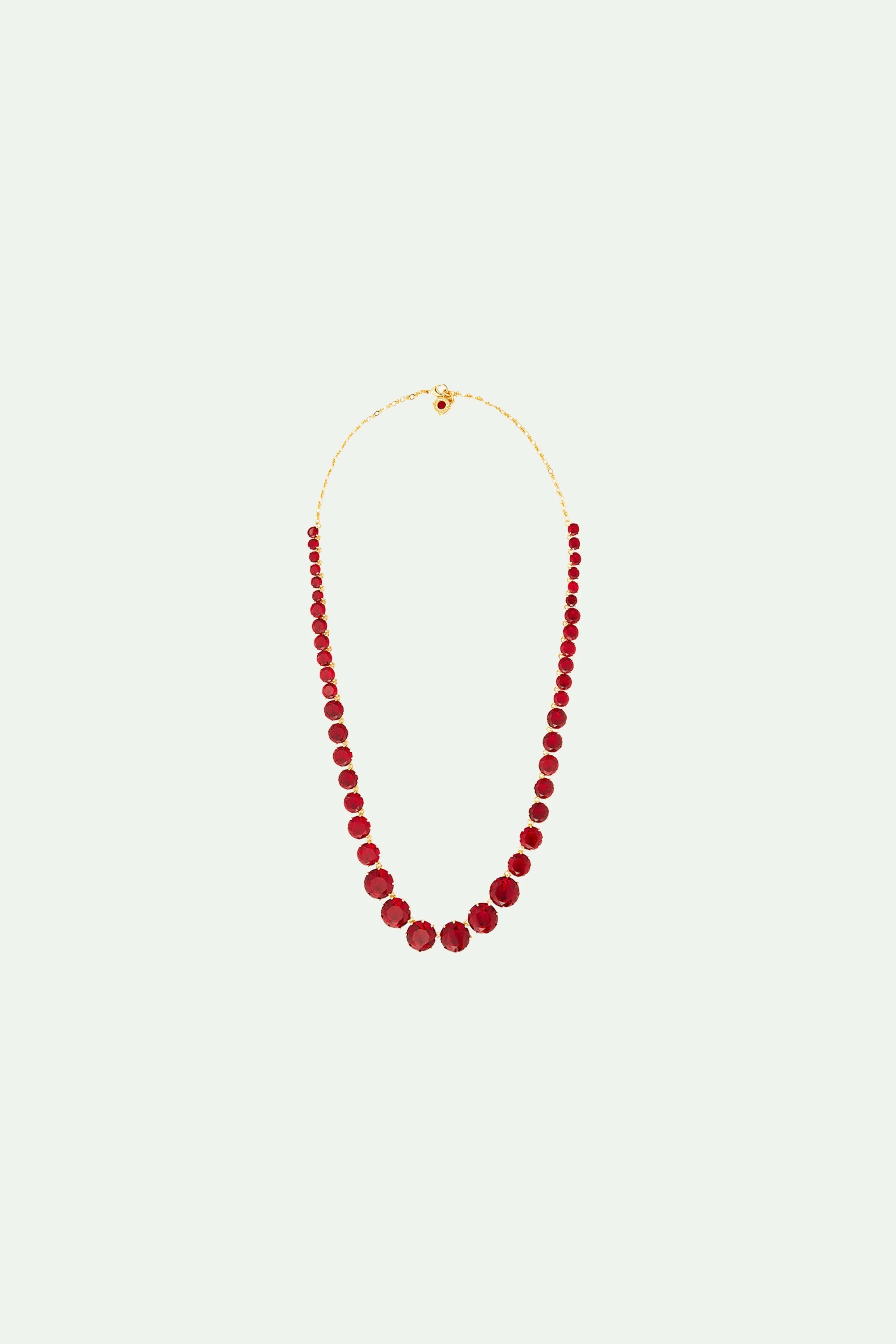Collier sautoir pierres rondes la diamantinegrenat | Rouge