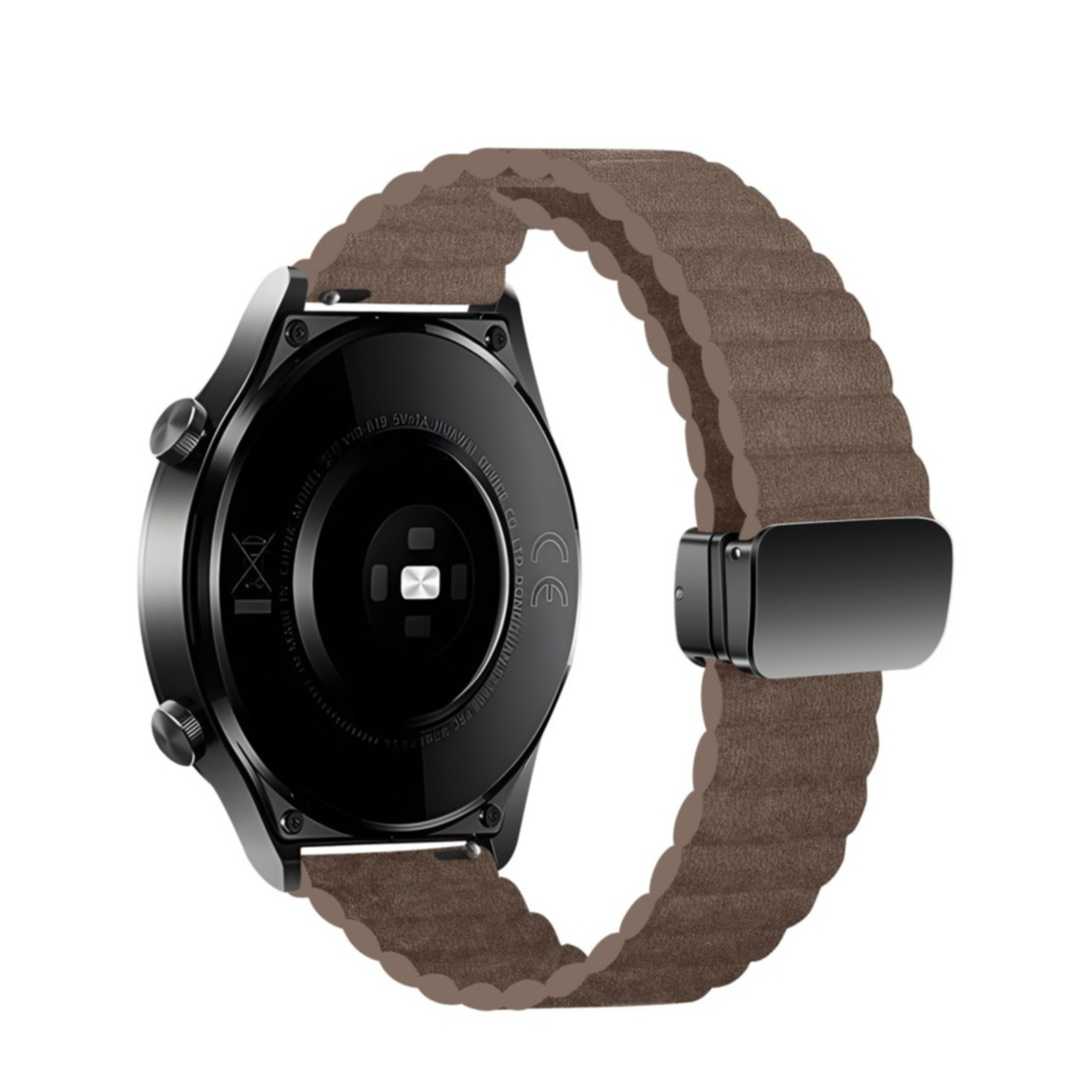 Samsung Galaxy Watch Active 2 (44mm) Kunstleder Armband mit Magnet-Verschluss (Gelenkumfang: 170-220mm) - Braun