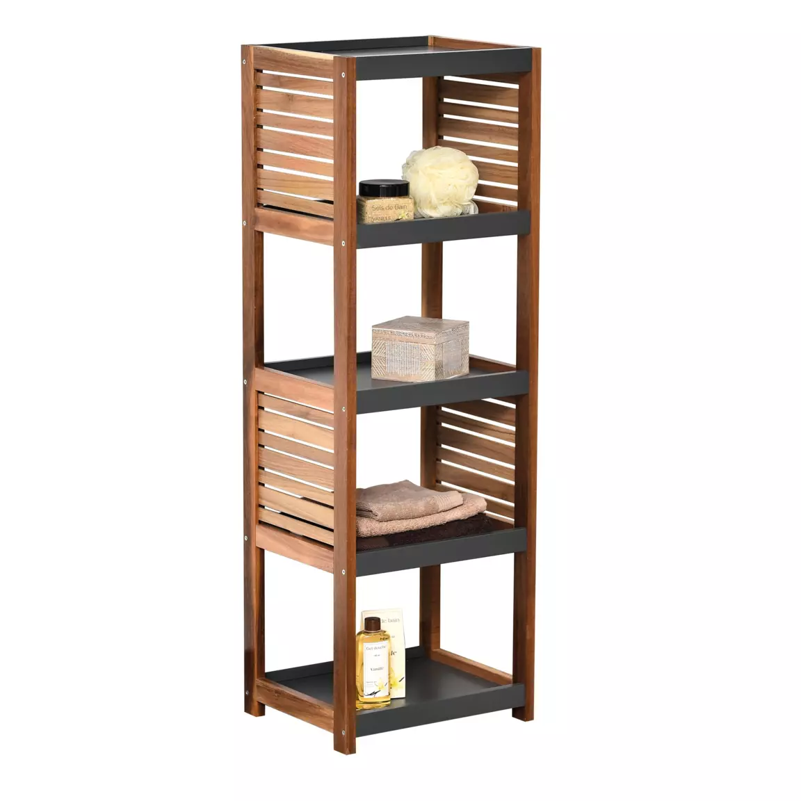 Meuble rangement 5 étagères (36 x H108 cm) Elément Acacia