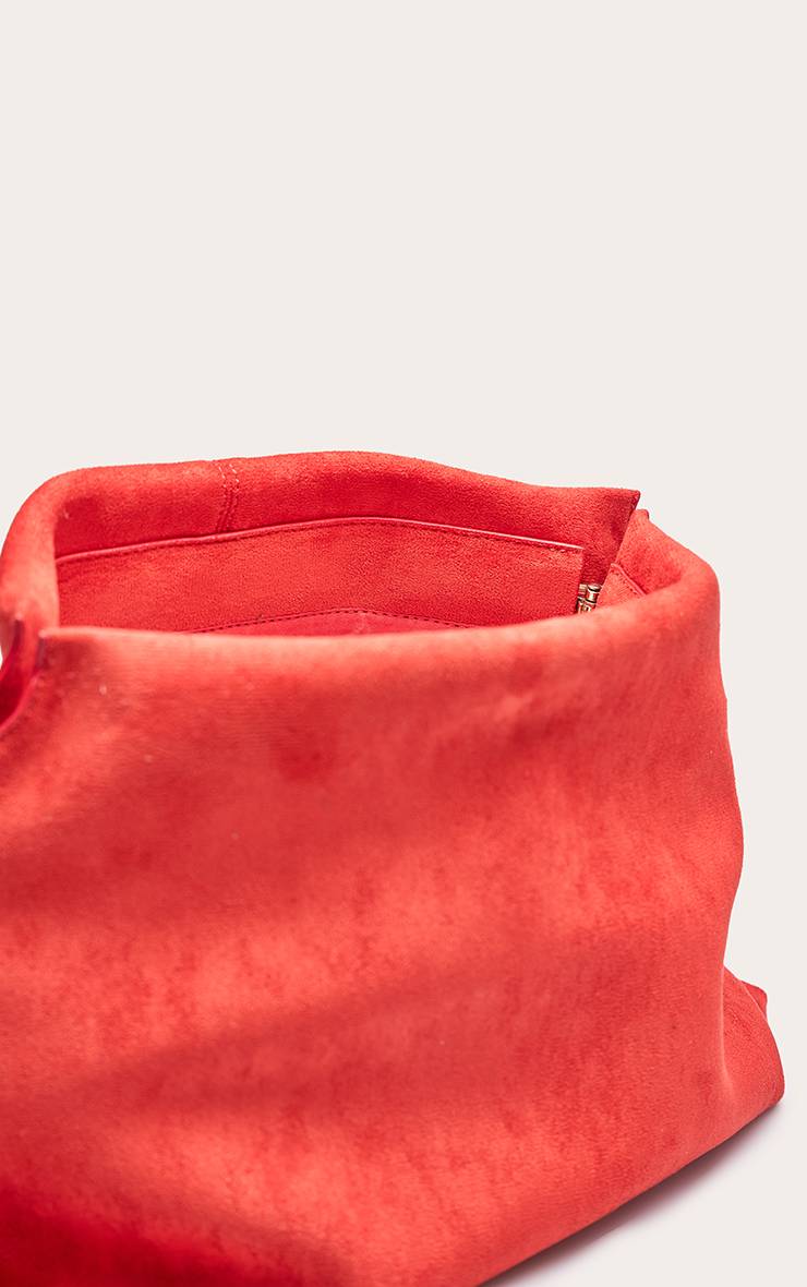 Rouge Sac Pochette Oversize Souple En Synthétique
