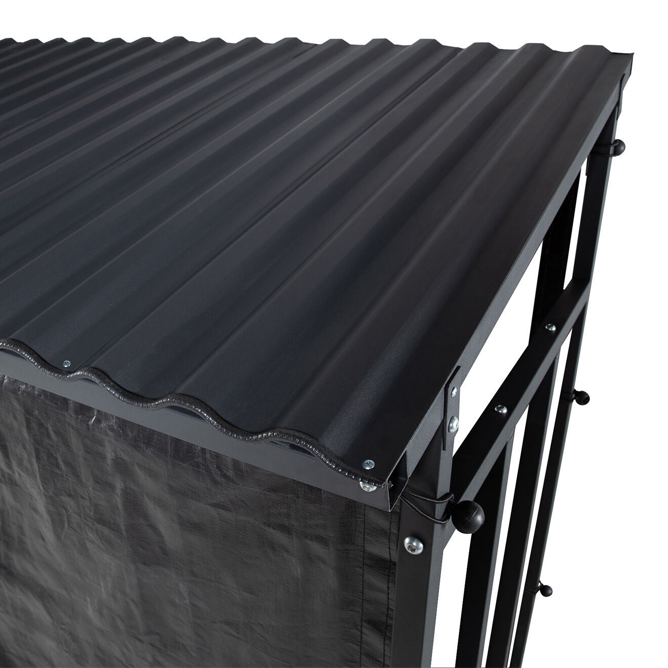 Pratik Garden Abri-bûches 3 stères avec housse de protection zippable noir - 185x70/90x170/185 cm