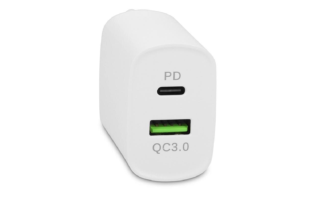 USB-Wandladegerät Dual Port USB-A / USB-C 20WWandladegerät mit einem USB-A und einem USB-C Port