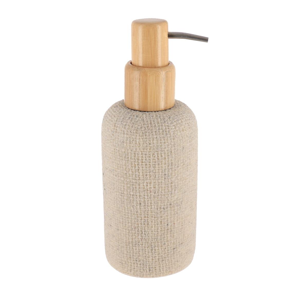 DISTRIBUTEUR ROND EFFET MAILLE ET POMPE BAMBOU 340ML NATUREL
