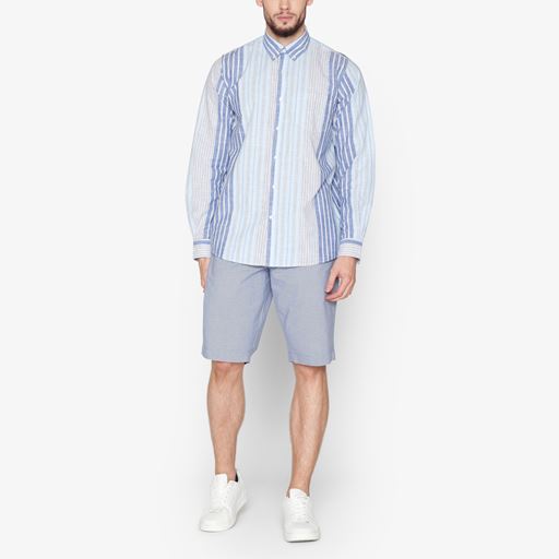 Signal Boone Stripe Skjorte, True Blue, 3XL