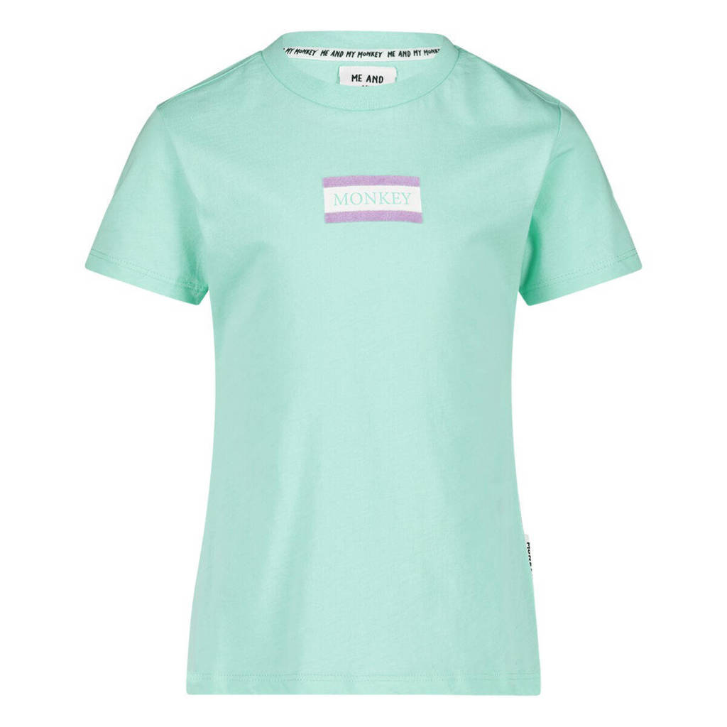 Me & My Monkey T-shirt June met logo mintgroen