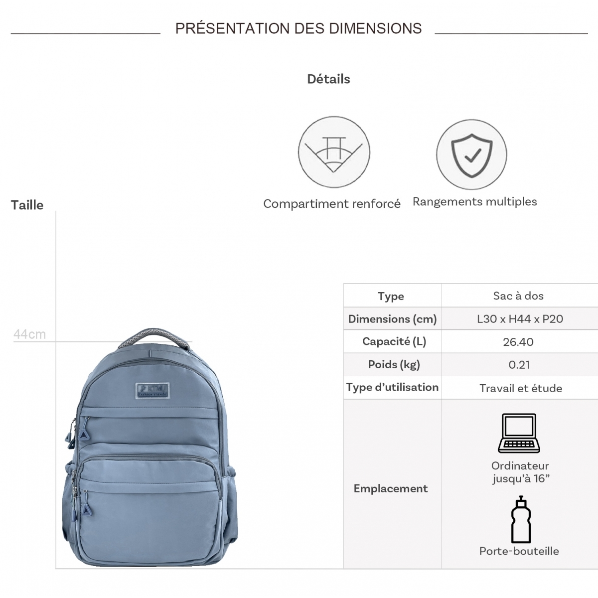 Les Sacs de K'rlot Sac à dos porte-ordinateur les sacs de K'rlot 16