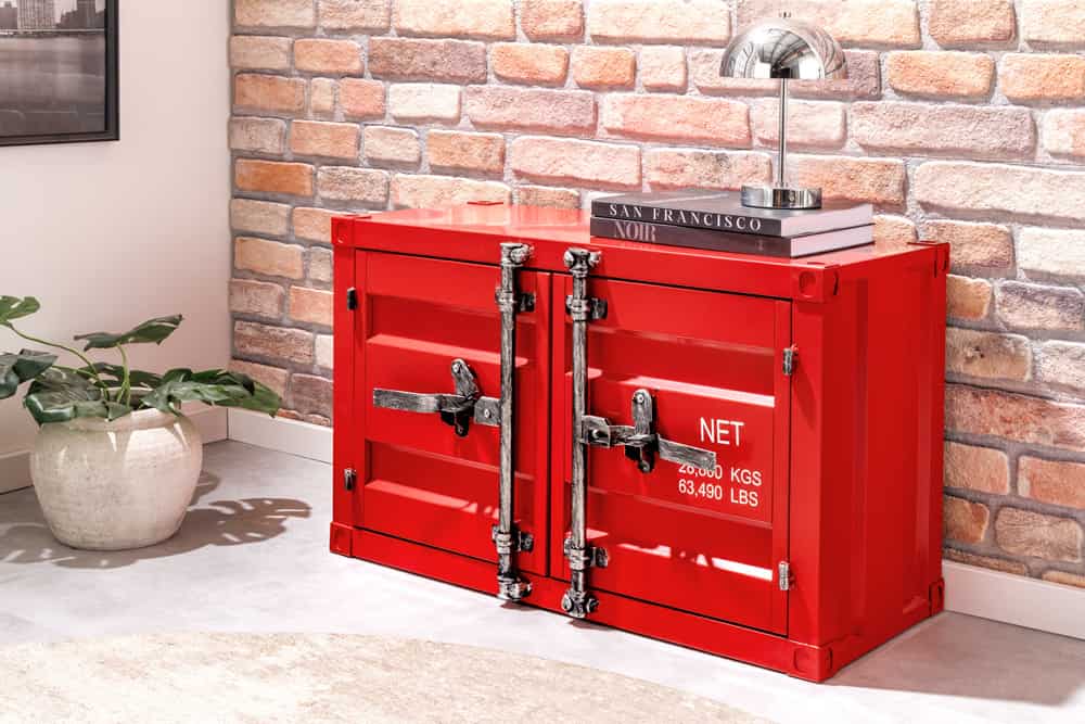 Container-Schrank GLOBETROTTER 80cm rot Metall Aktenschrank mit Flügeltüren